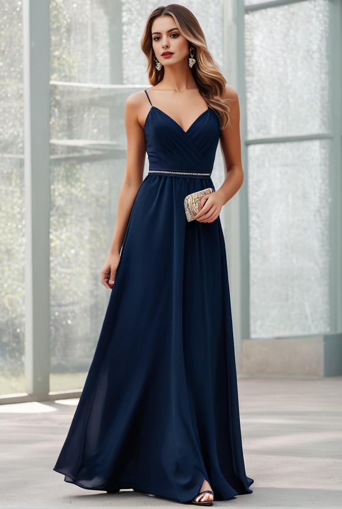convertible chiffon lace open back spaghetti straps bridesmaid dress 110469