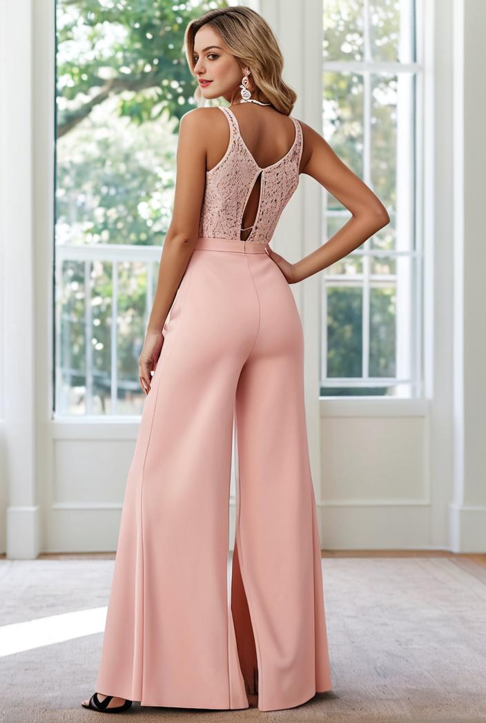 convertible chiffon lace open back spaghetti straps bridesmaid dress 110481