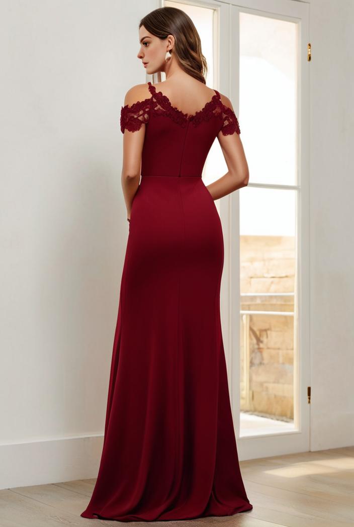deep v neck sequin short sleeve high side front slit mother of the bride dress 111350