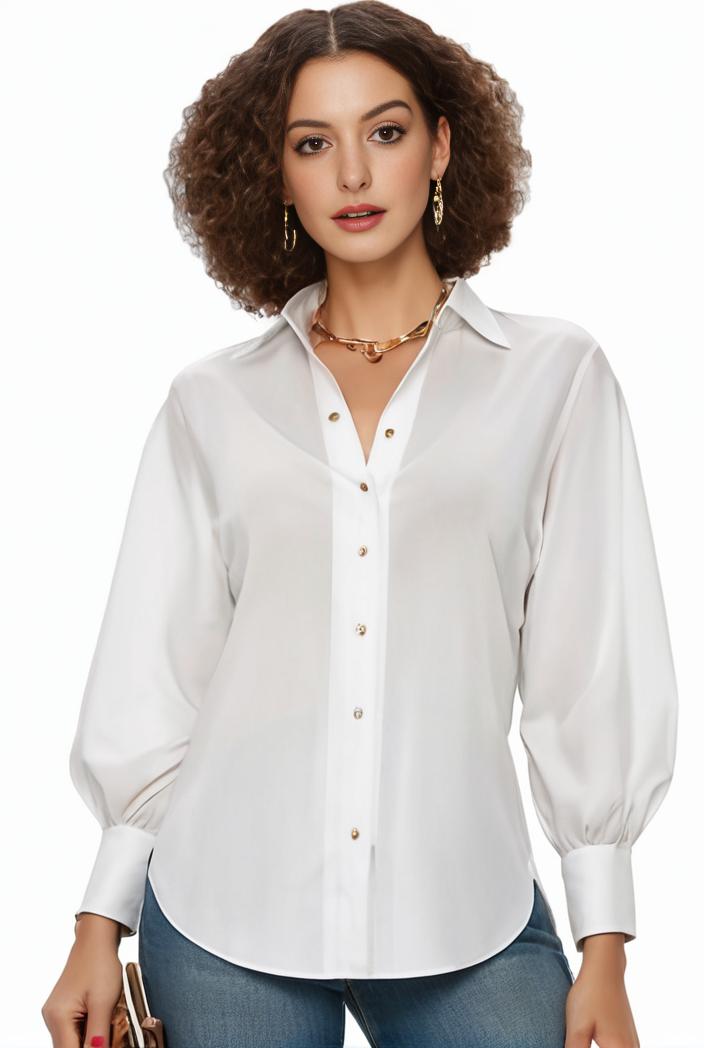 plus size casual blouse women s plus solid button up lantern sleeve turn down collar nipped waist blouse 117849
