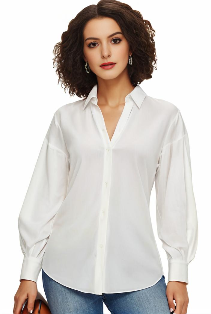 plus size casual blouse women s plus solid button up lantern sleeve turn down collar nipped waist blouse 117854