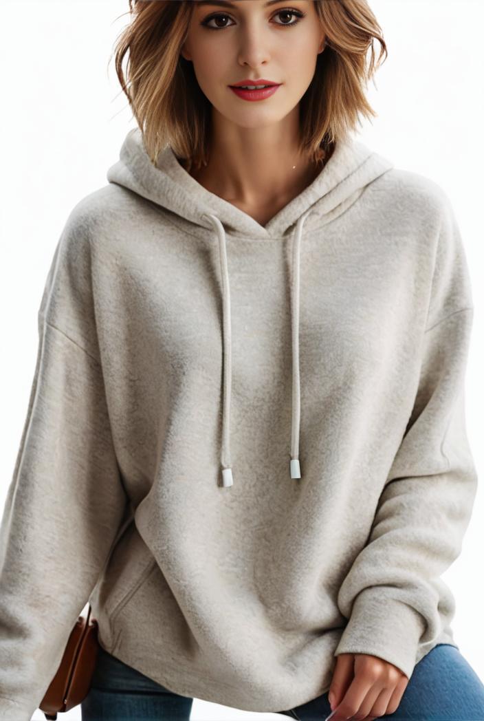 plus size casual hoodie women s plus solid ribbed long sleeve slight stretch hoodie drawstring sweatshirt 117887