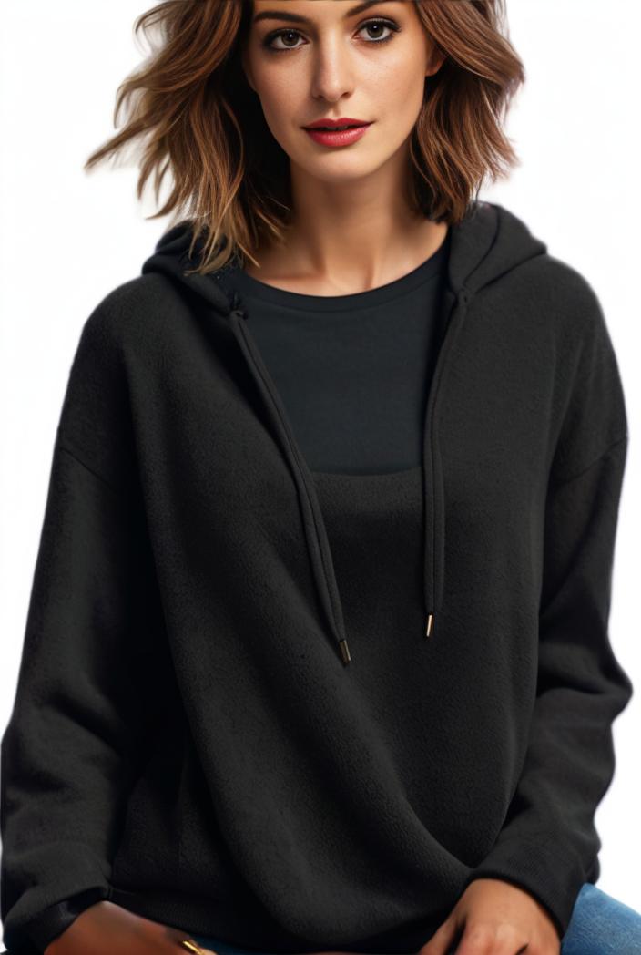 plus size casual hoodie women s plus solid ribbed long sleeve slight stretch hoodie drawstring sweatshirt 117894