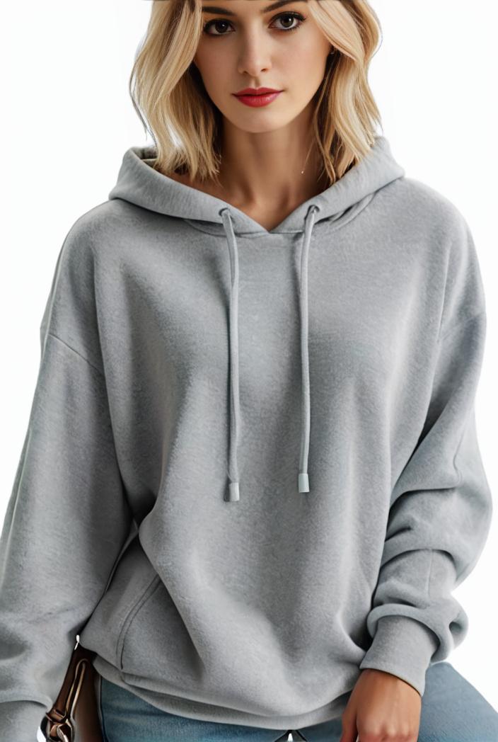 plus size casual hoodie women s plus solid ribbed long sleeve slight stretch hoodie drawstring sweatshirt 117909