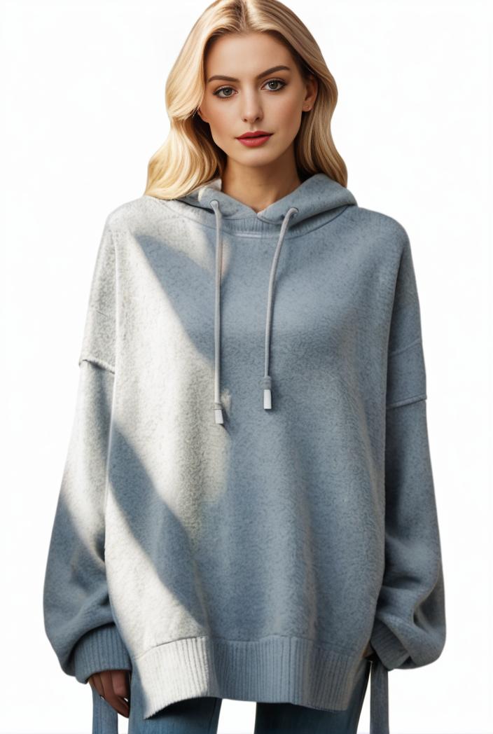 plus size casual hoodie women s plus solid ribbed long sleeve slight stretch hoodie drawstring sweatshirt 117911