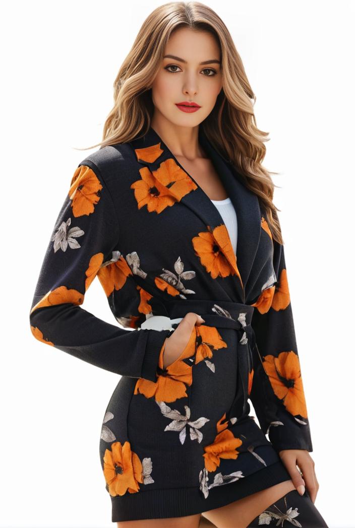 plus size halloween coat women s pus allover cat pumpkin print long sleeve open front medium stretch cardigan overcoat 118755
