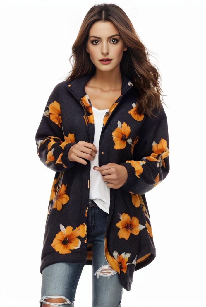 plus size halloween coat women s pus allover cat pumpkin print long sleeve open front medium stretch cardigan overcoat 118764