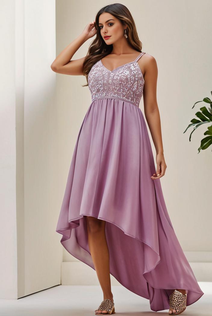 plus size sequin high low deep v neck tulle evening dresses 119989