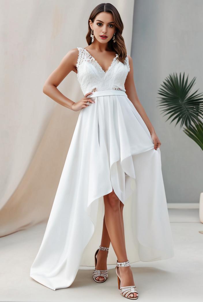 plus size sequin high low deep v neck tulle evening dresses 120010