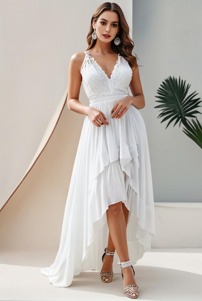 plus size sequin high low deep v neck tulle evening dresses 120034