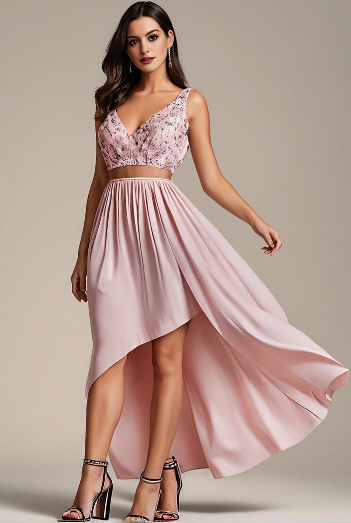 plus size sequin high low deep v neck tulle evening dresses 120057