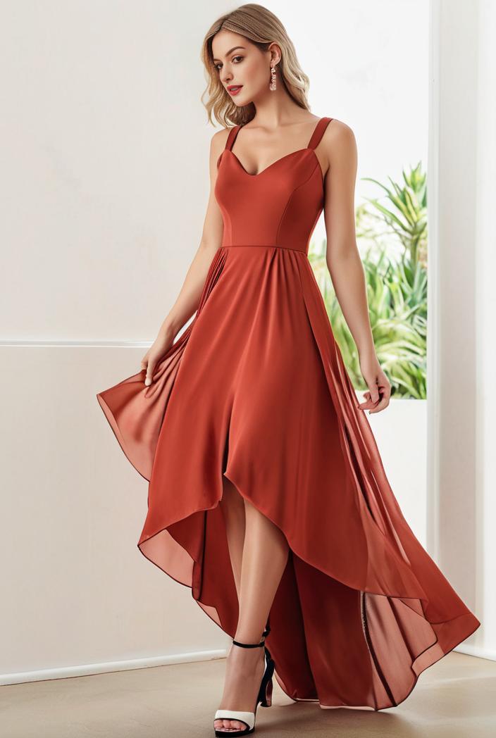 sleeveless v back tulle high low sequin appliques evening dresses 124620