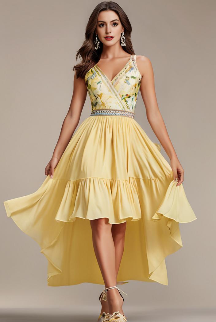 sleeveless v back tulle high low sequin appliques evening dresses 124652