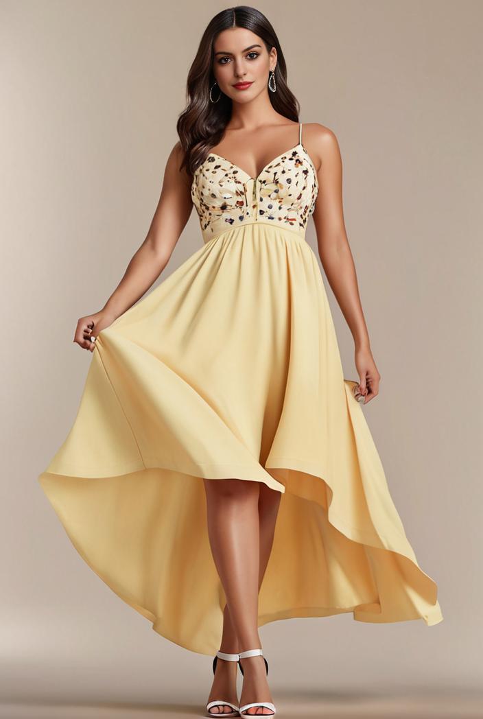 sleeveless v back tulle high low sequin appliques evening dresses 124654