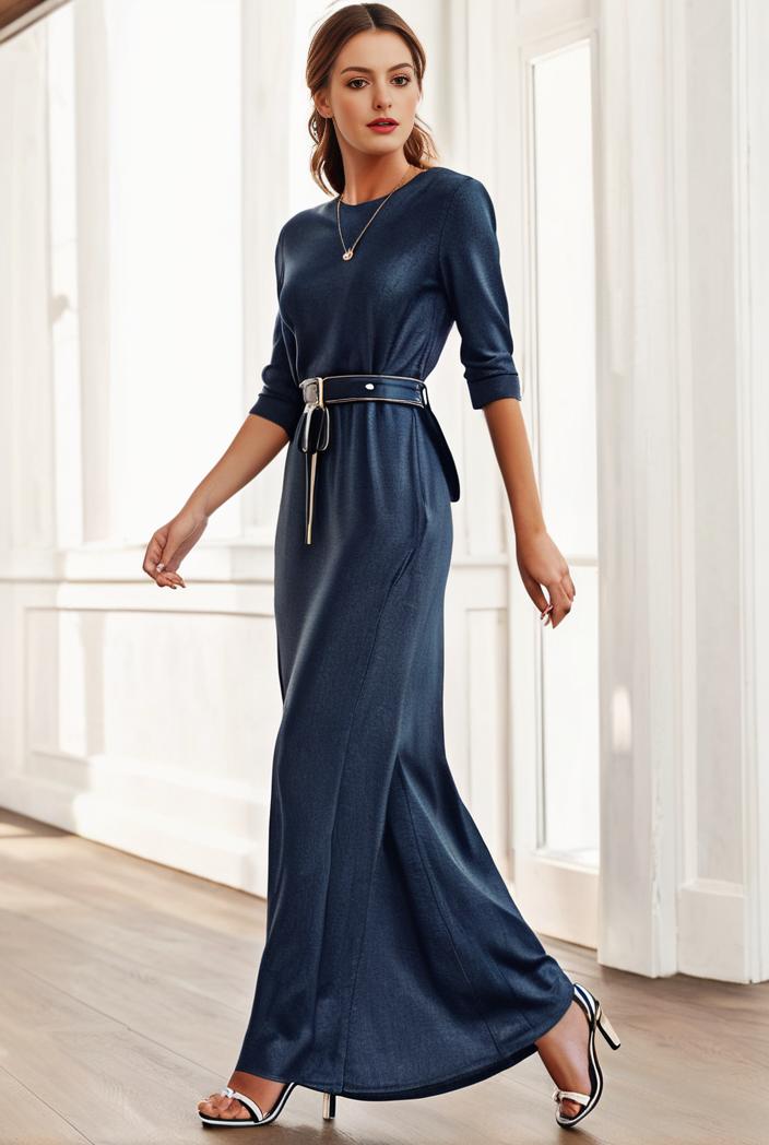 3 4 sleeve bodycon plunging back sequin evening dress 128425