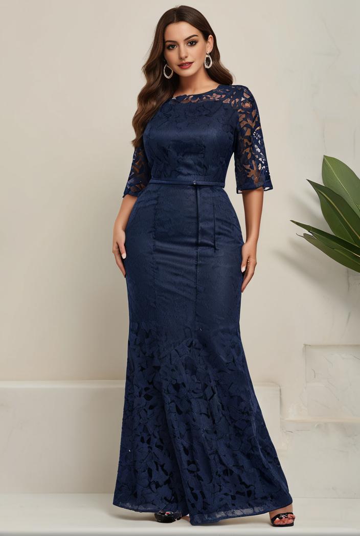 3 4 sleeve bodycon plunging back sequin evening dress 128428