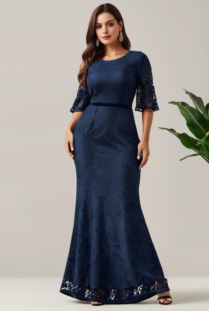 3 4 sleeve bodycon plunging back sequin evening dress 128433