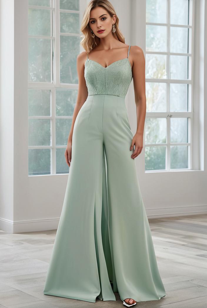 convertible chiffon lace open back spaghetti straps bridesmaid dress 129060