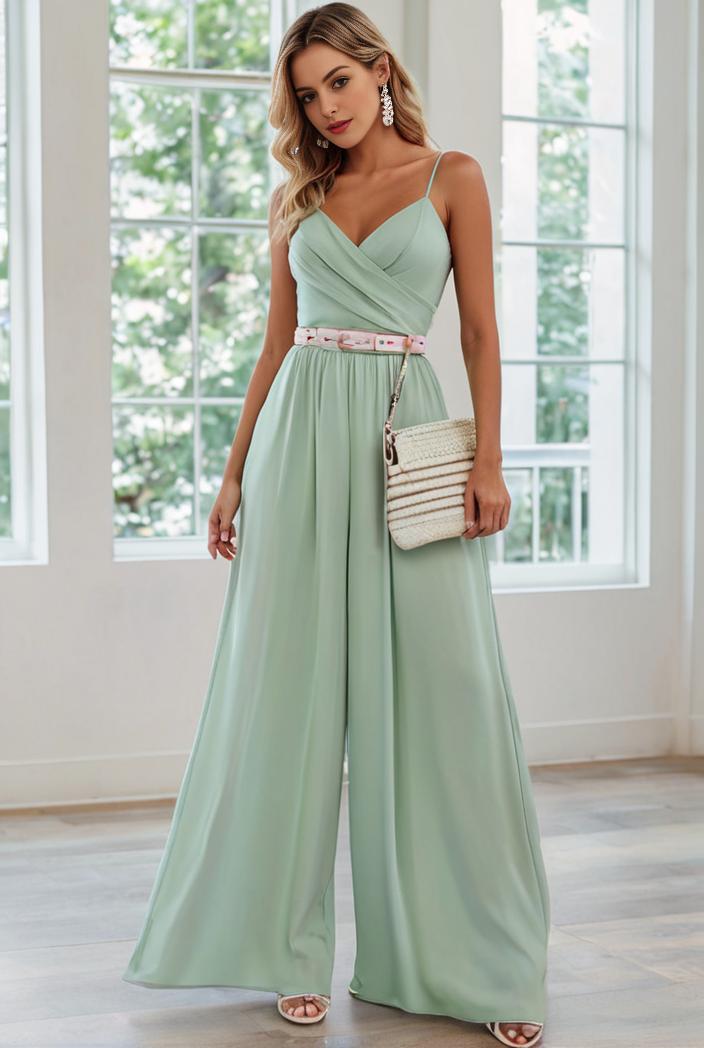 convertible chiffon lace open back spaghetti straps bridesmaid dress 129064