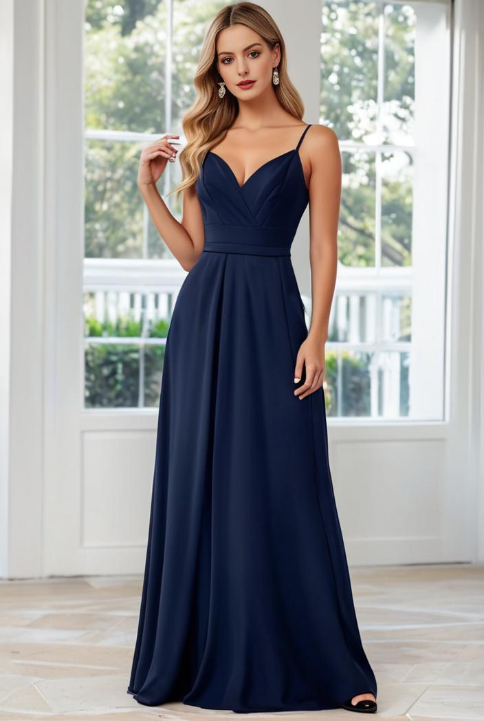 convertible chiffon lace open back spaghetti straps bridesmaid dress 129073