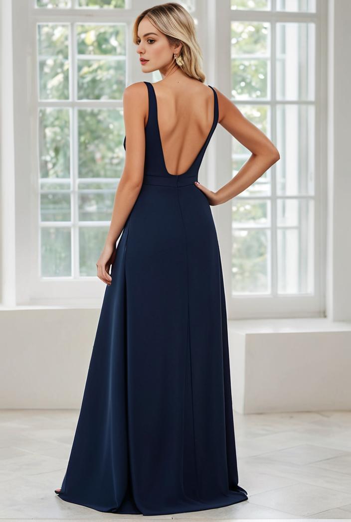 convertible chiffon lace open back spaghetti straps bridesmaid dress 129085