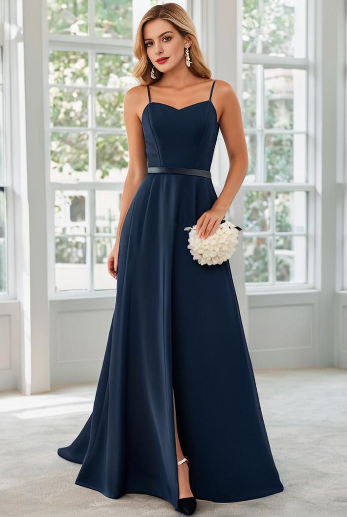 convertible chiffon lace open back spaghetti straps bridesmaid dress 129093