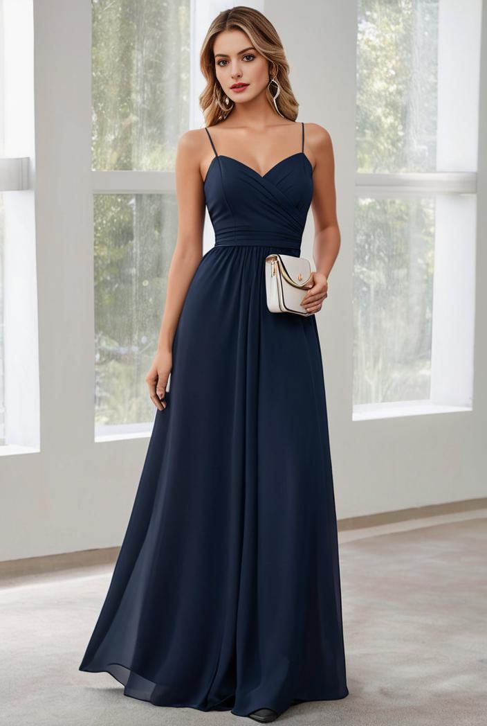 convertible chiffon lace open back spaghetti straps bridesmaid dress 129102