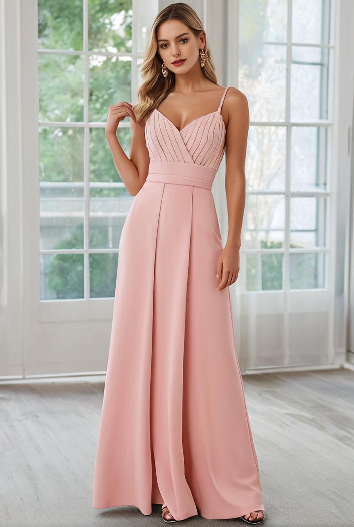 convertible chiffon lace open back spaghetti straps bridesmaid dress 129103