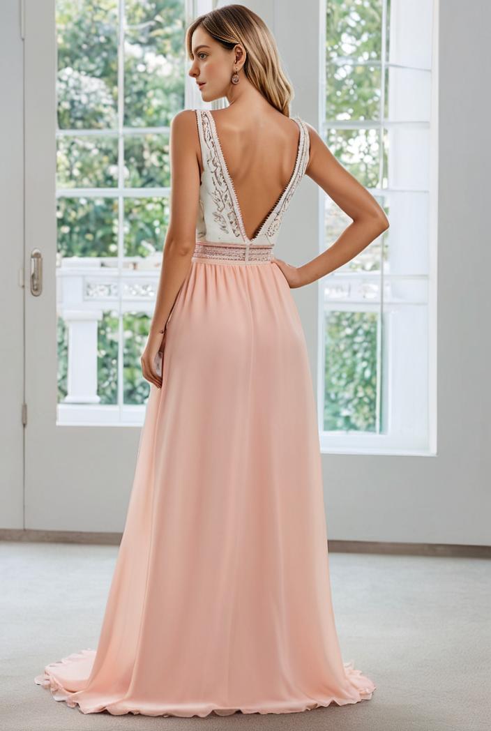 convertible chiffon lace open back spaghetti straps bridesmaid dress 129113
