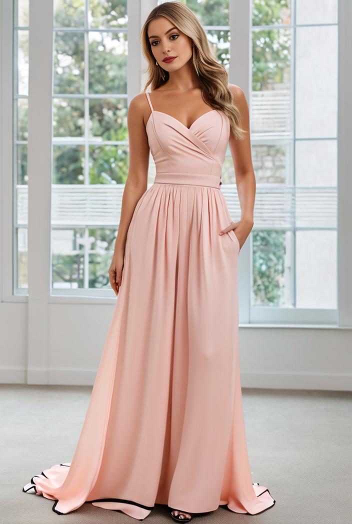 convertible chiffon lace open back spaghetti straps bridesmaid dress 129130