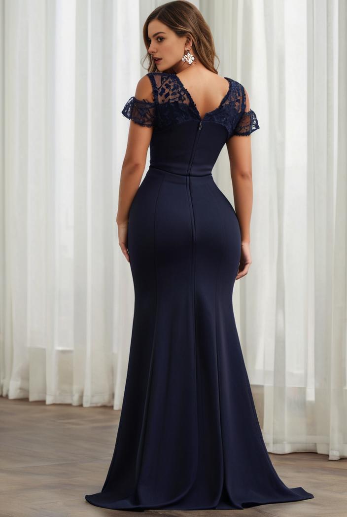 deep v neck sequin short sleeve high side front slit mother of the bride dress 130105