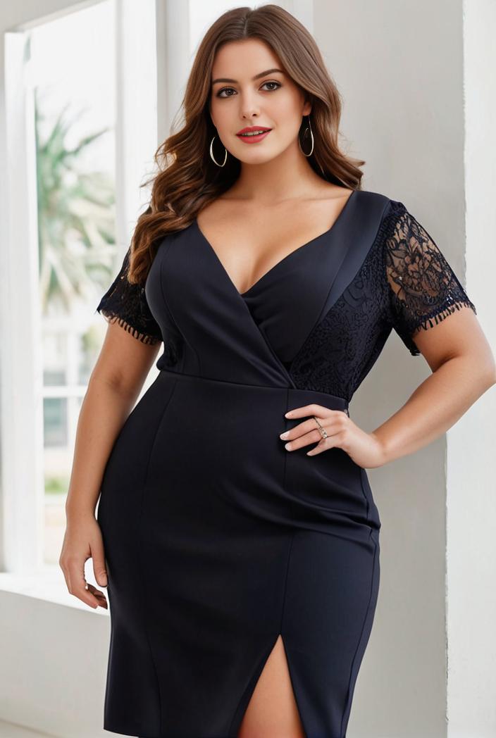 deep v neck sequin short sleeve high side front slit mother of the bride dress 130114