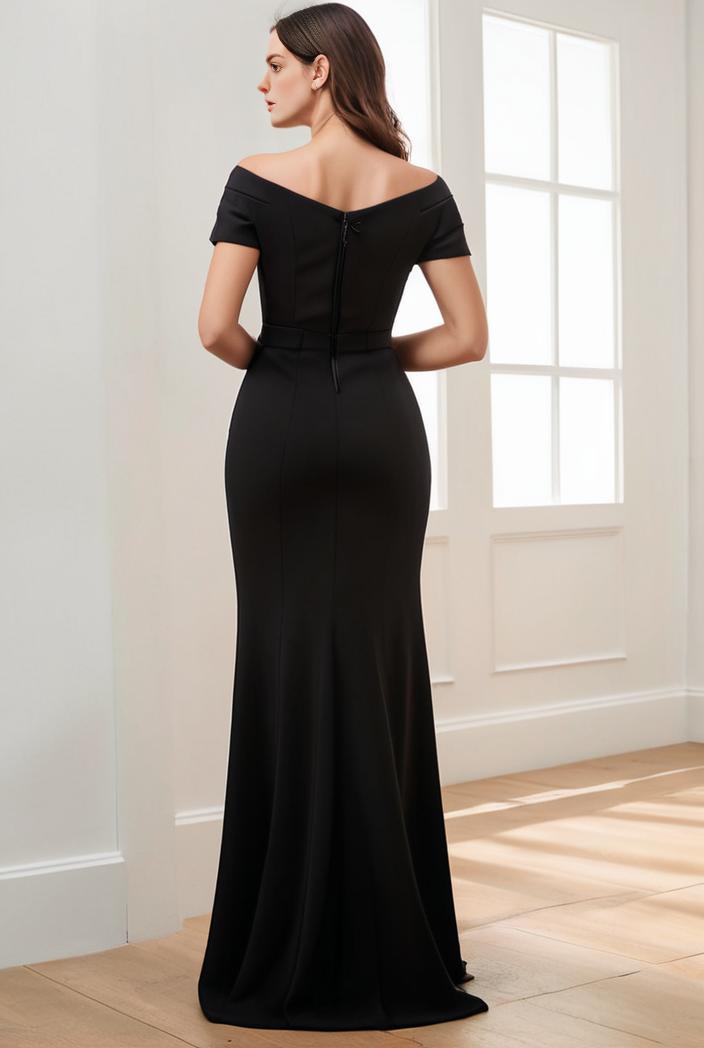 deep v neck sequin short sleeve high side front slit mother of the bride dress 130134