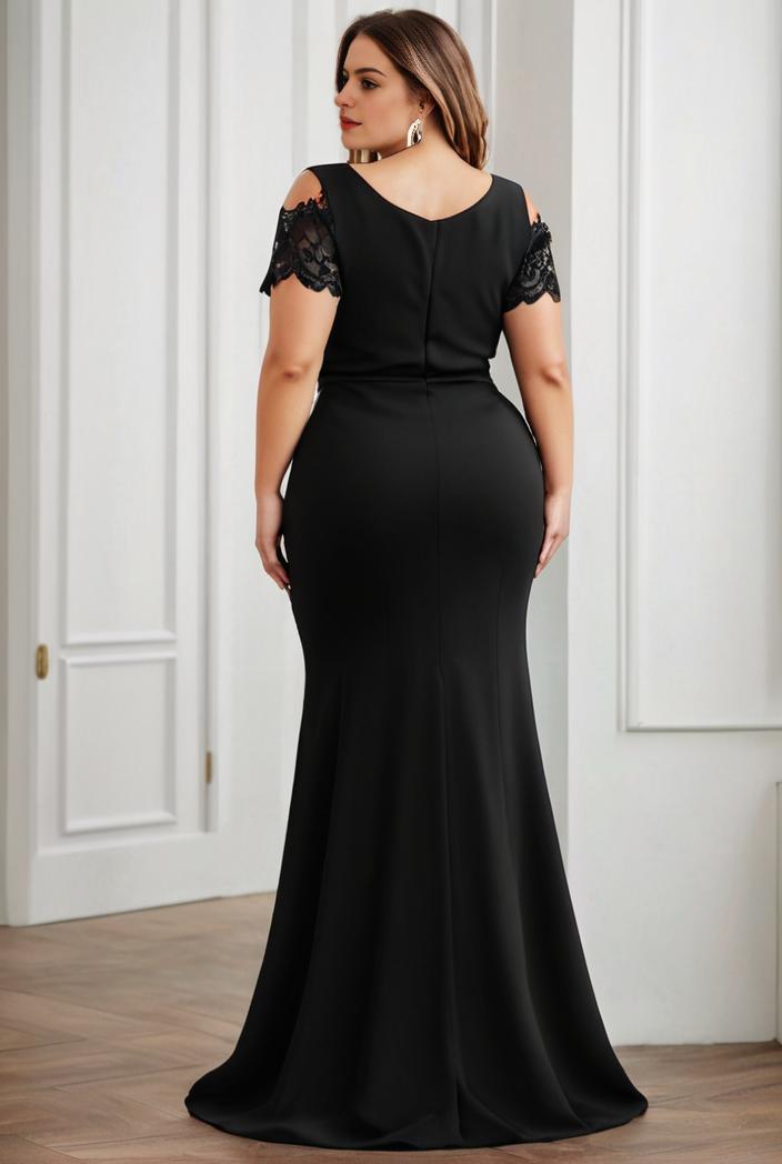 deep v neck sequin short sleeve high side front slit mother of the bride dress 130150