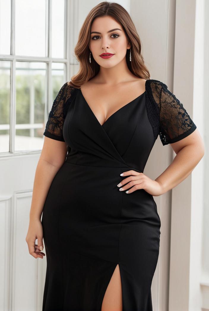 deep v neck sequin short sleeve high side front slit mother of the bride dress 130168