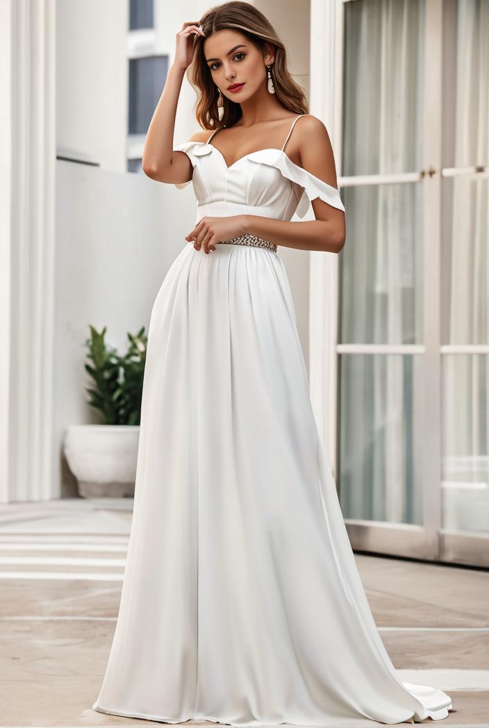 off shoulder spaghetti strap a line maternity dress 135161