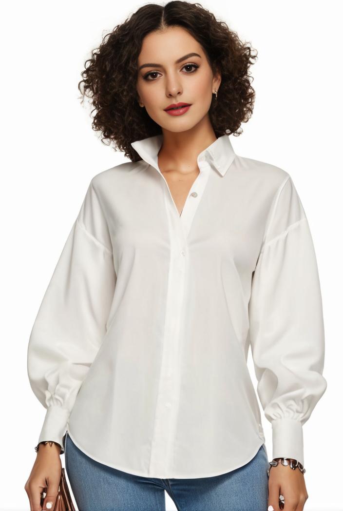 plus size casual blouse women s plus solid button up lantern sleeve turn down collar nipped waist blouse 136476