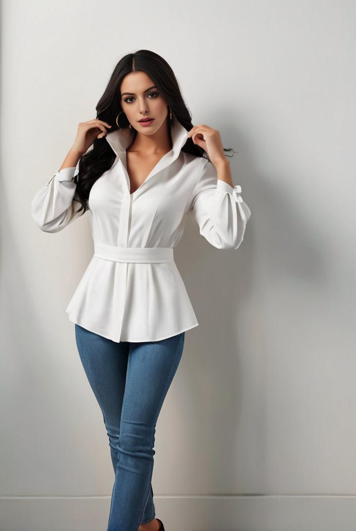plus size casual blouse women s plus solid button up lantern sleeve turn down collar nipped waist blouse 136483