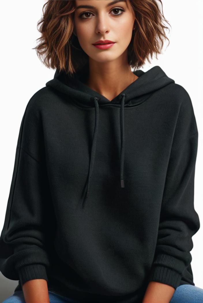 plus size casual hoodie women s plus solid ribbed long sleeve slight stretch hoodie drawstring sweatshirt 136513