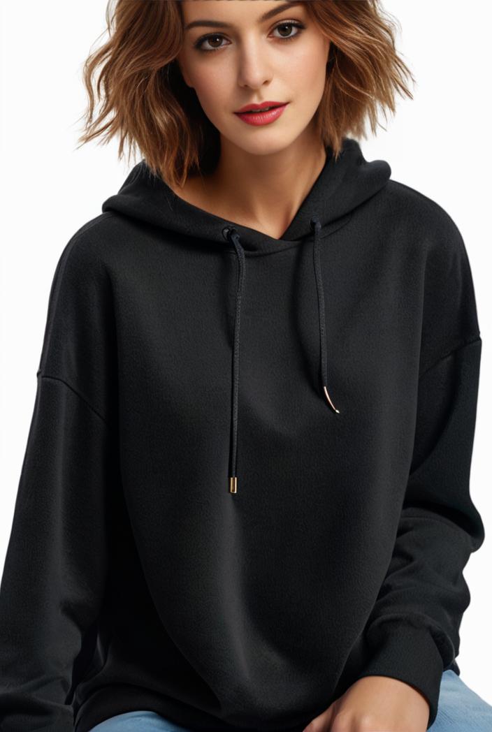 plus size casual hoodie women s plus solid ribbed long sleeve slight stretch hoodie drawstring sweatshirt 136519