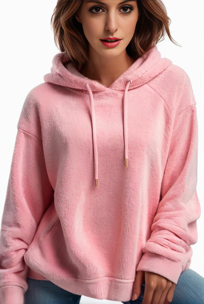 plus size casual hoodie women s plus solid ribbed long sleeve slight stretch hoodie drawstring sweatshirt 136520