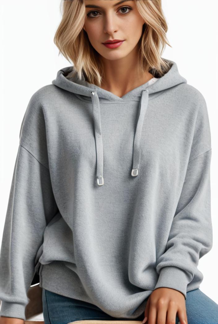 plus size casual hoodie women s plus solid ribbed long sleeve slight stretch hoodie drawstring sweatshirt 136529