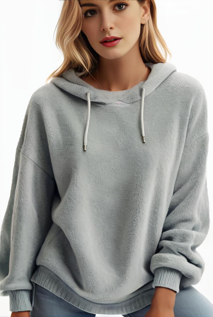 plus size casual hoodie women s plus solid ribbed long sleeve slight stretch hoodie drawstring sweatshirt 136532