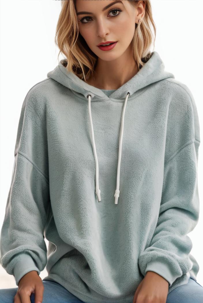 plus size casual hoodie women s plus solid ribbed long sleeve slight stretch hoodie drawstring sweatshirt 136535