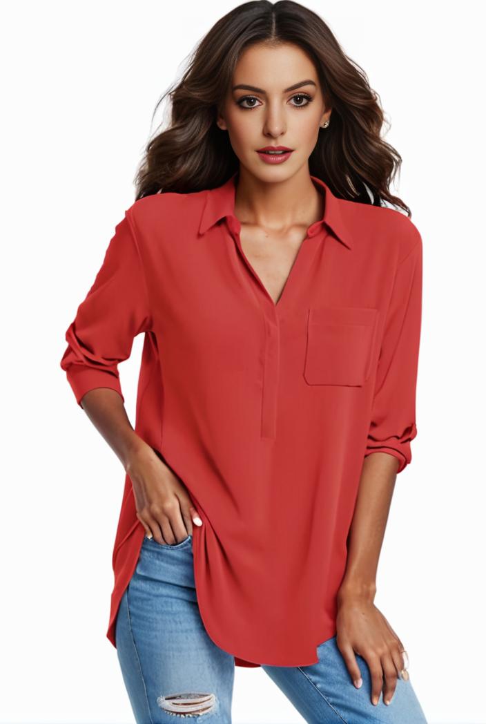 plus size formal shirt women s plus plain long sleeve turn down collar button up workwear shirt 137128