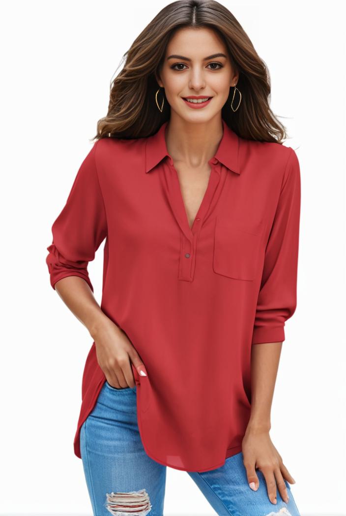 plus size formal shirt women s plus plain long sleeve turn down collar button up workwear shirt 137129
