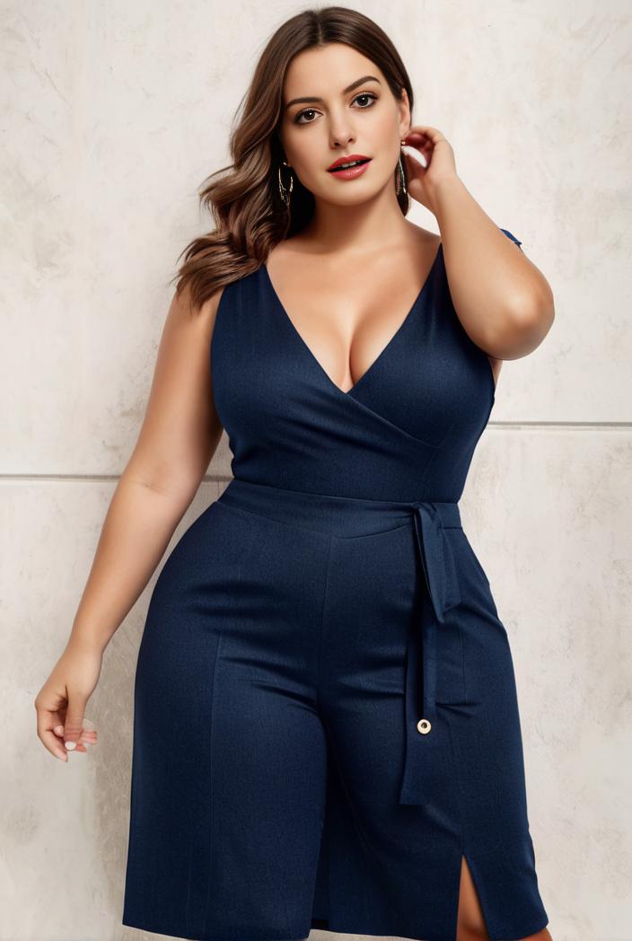 plus size shiny v neck side slit formal evening dress 138891