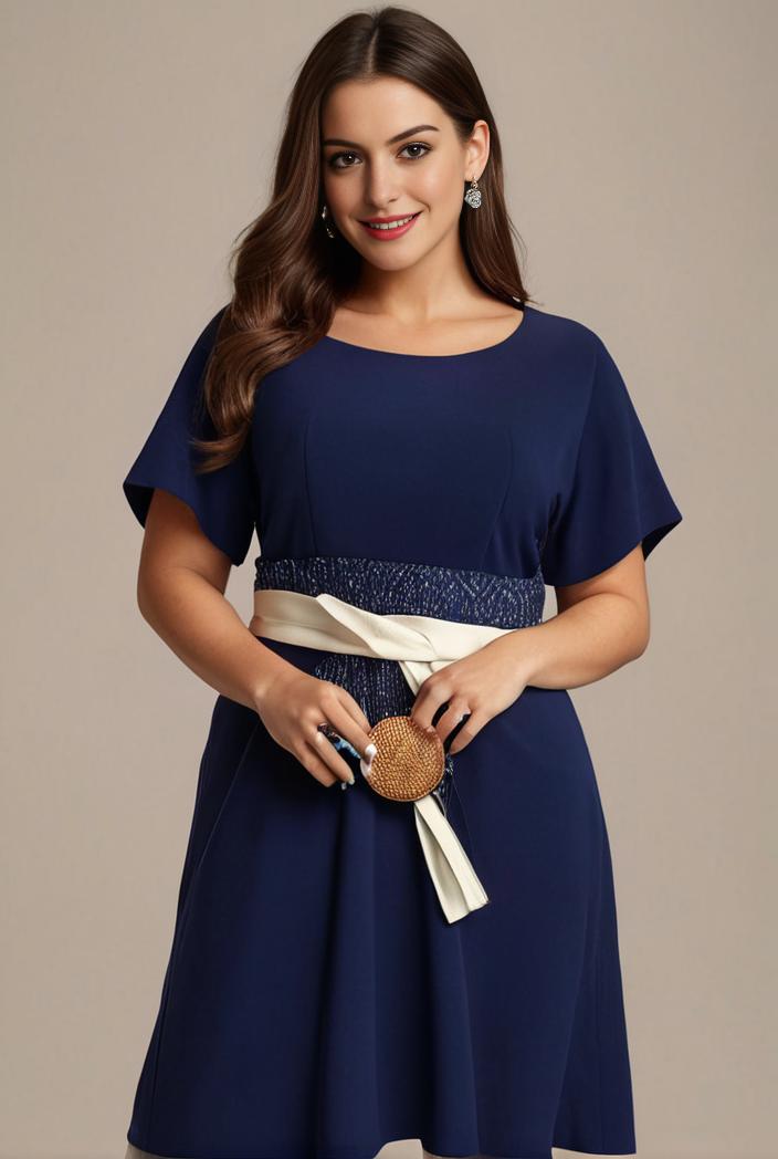 plus size simple chiffon pleated a line round neckline bridesmaid dress 139066