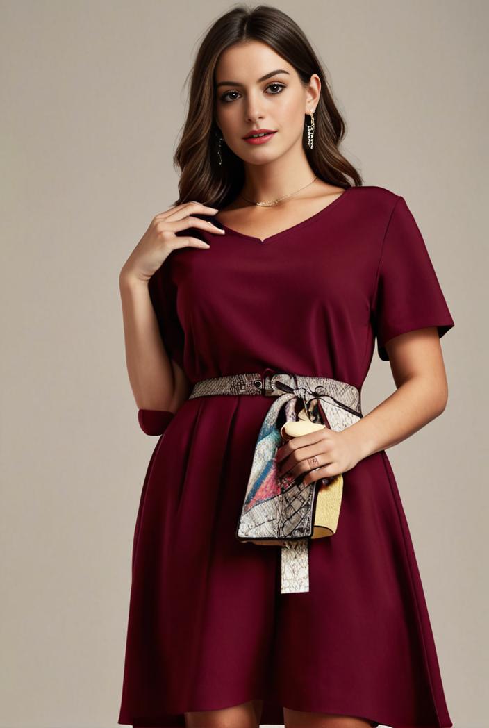 plus size simple chiffon pleated a line round neckline bridesmaid dress 139074