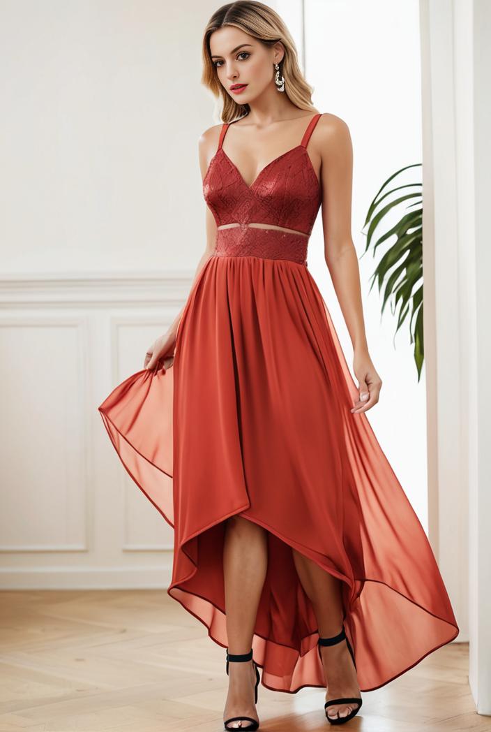 sleeveless v back tulle high low sequin appliques evening dresses 143242